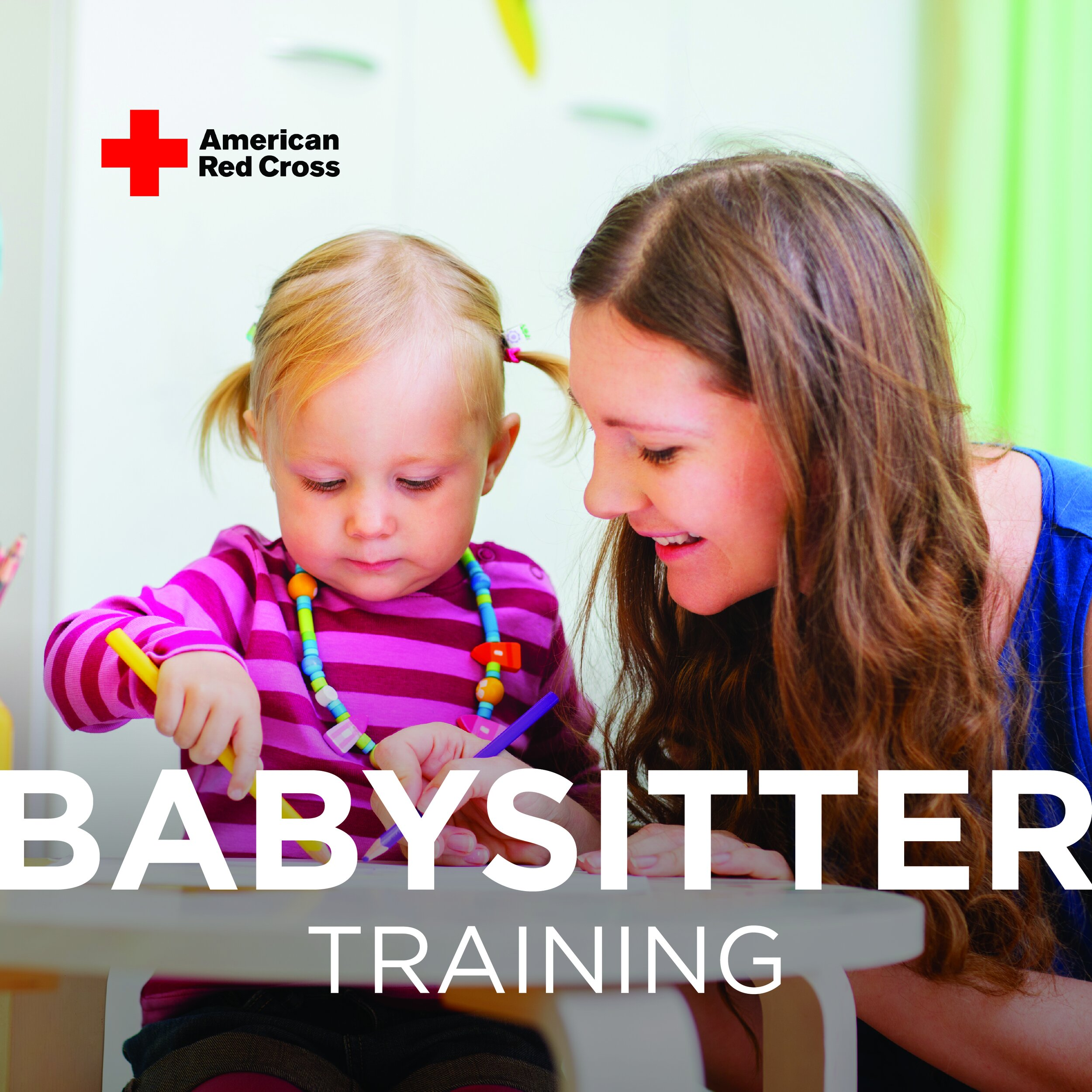 Graphic of a person watching a baby 